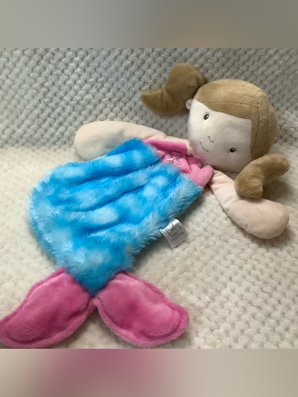 Baby GANZ Plush Millie Mermaid Lovey Flat A Pat Doll Snuggler Lovey Security Toy - Picture 7 of 11